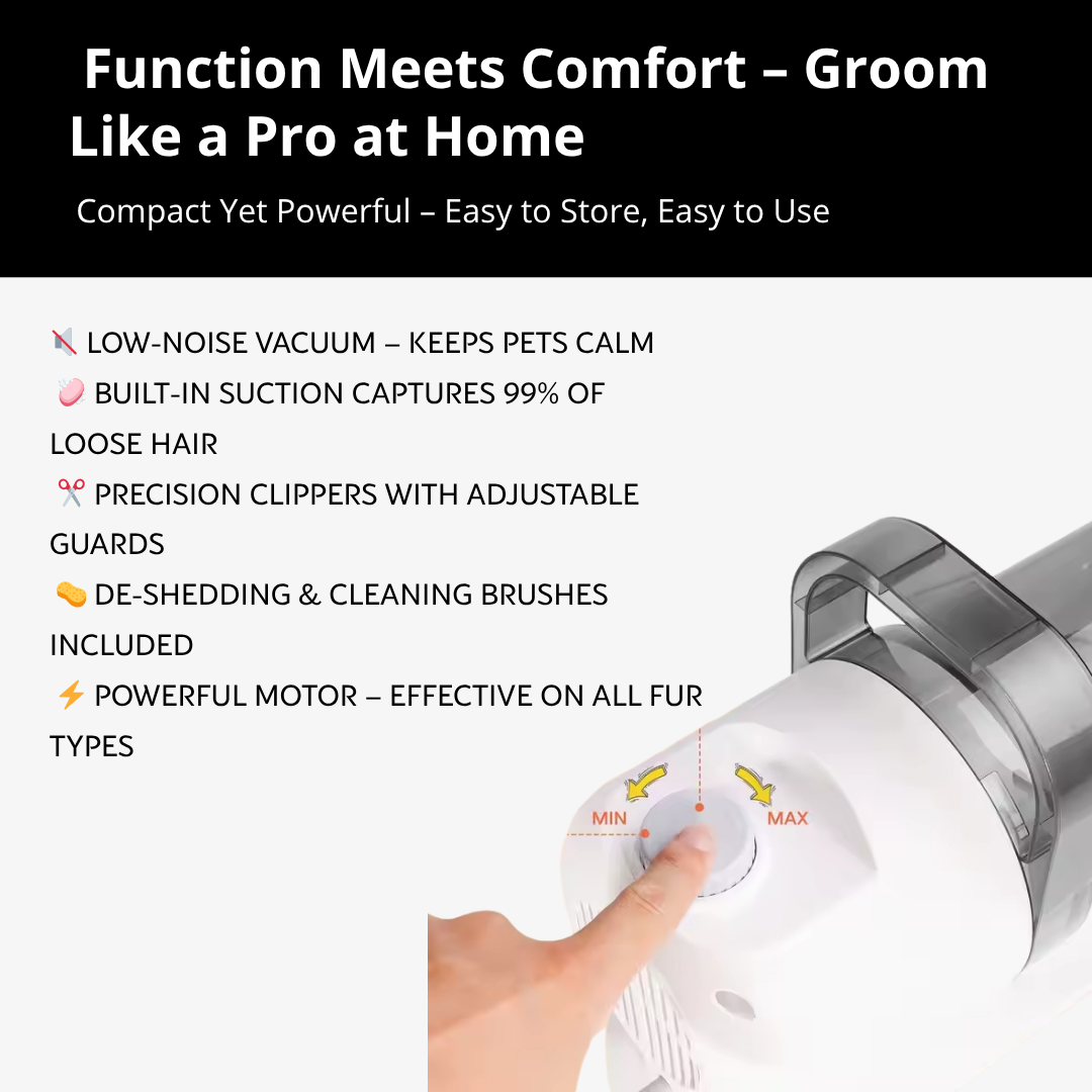 Professional 7-In-1 Pro Pet Grooming Kit Low Noise Pet Cleaning Vacuum Clipper | GoFitLife™