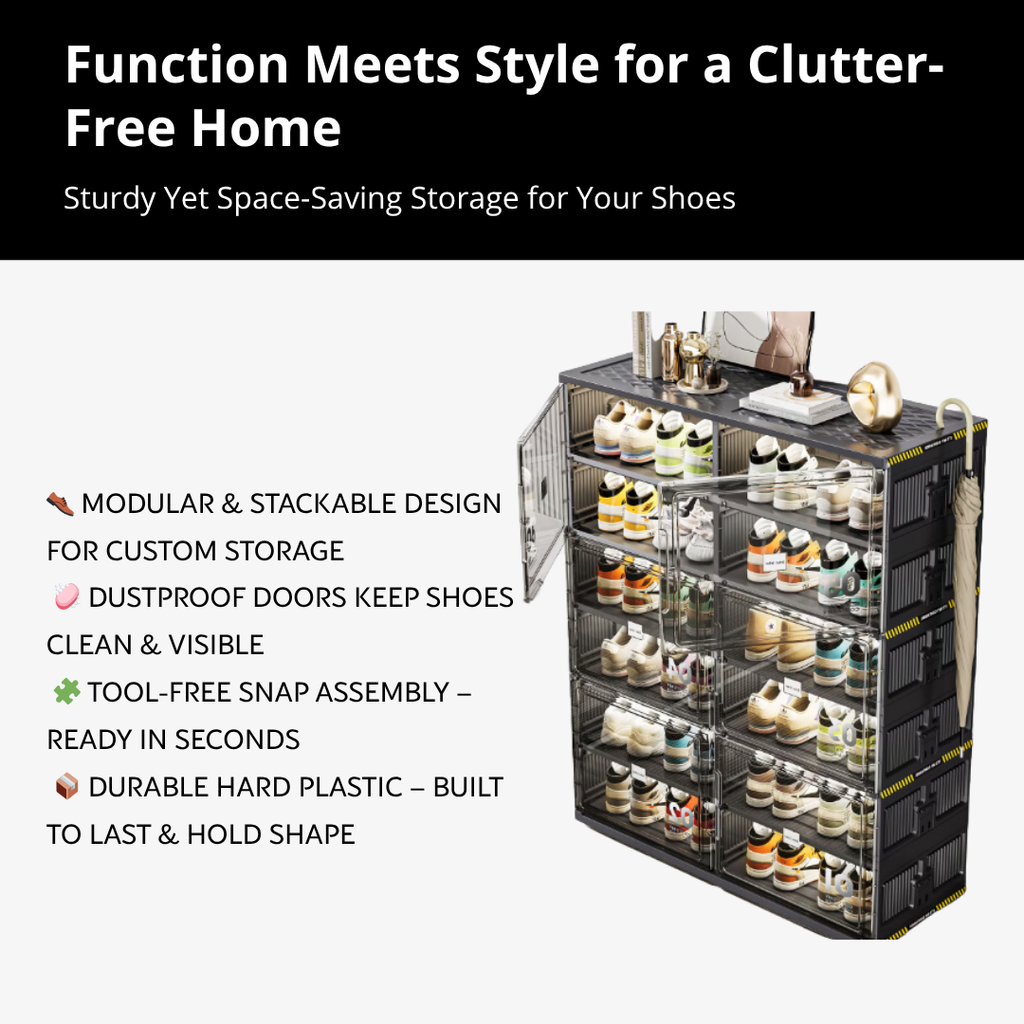 Modern Rack Show - Folding Hard Plastic Cabinets Shoes Storage | GoFitLife™