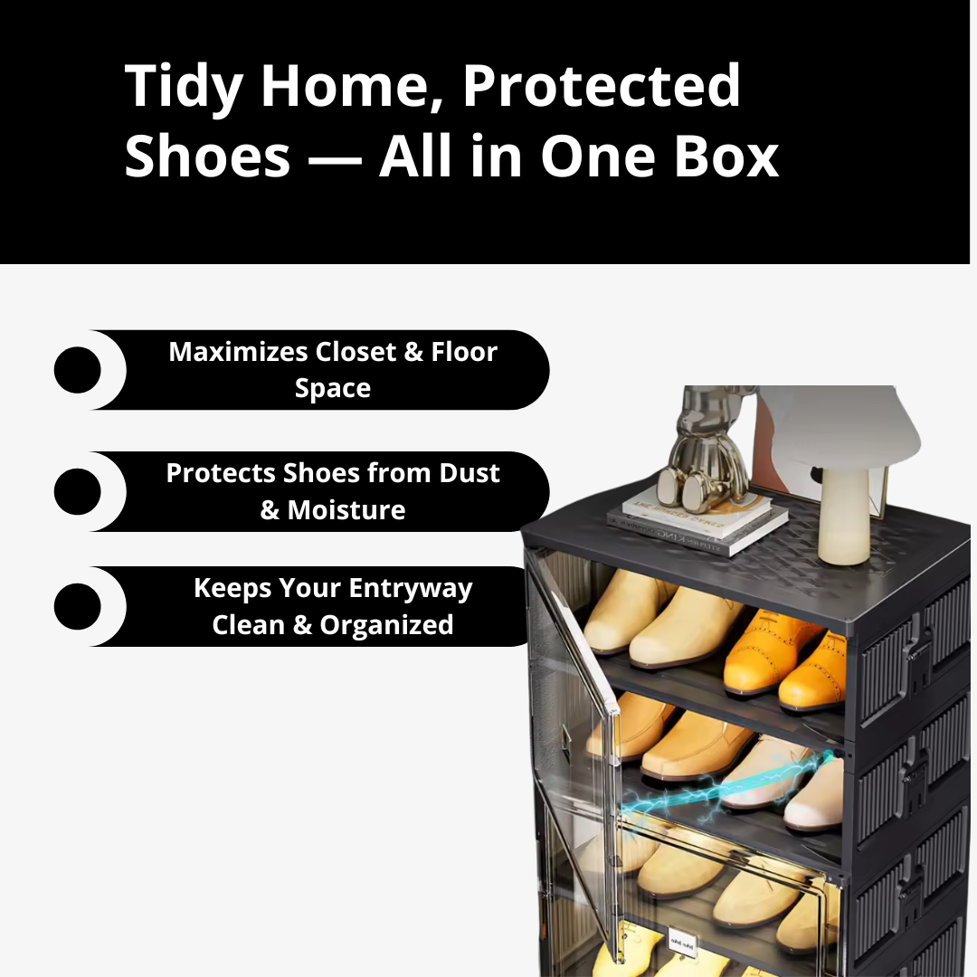 Modern Rack Show - Folding Hard Plastic Cabinets Shoes Storage | GoFitLife™