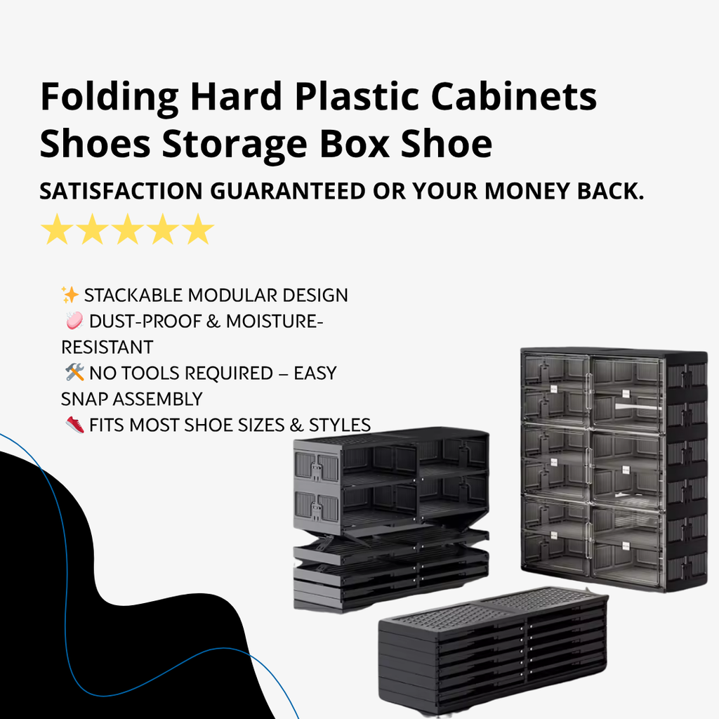 Modern Rack Show - Folding Hard Plastic Cabinets Shoes Storage | GoFitLife™