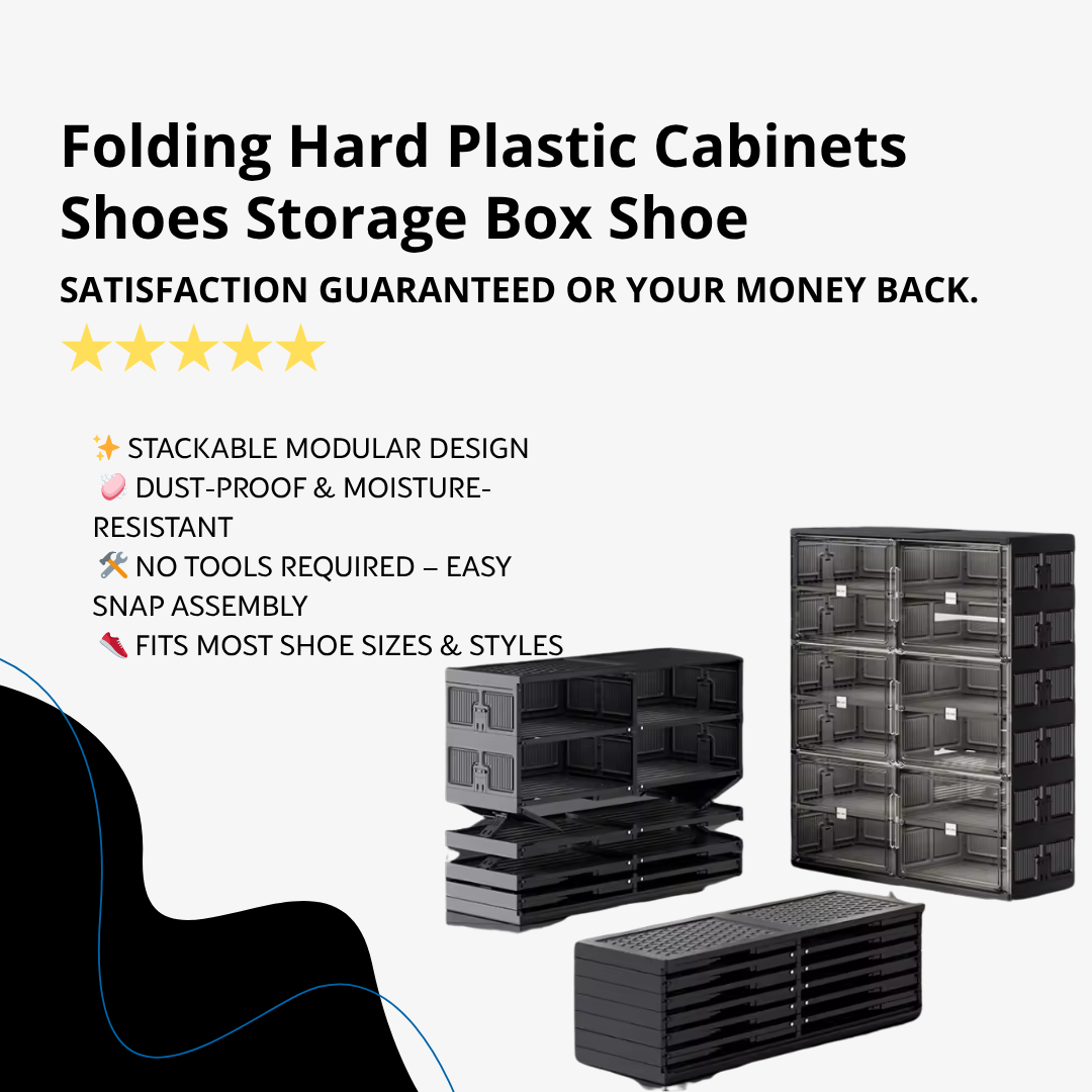 Modern Rack Show - Folding Hard Plastic Cabinets Shoes Storage | GoFitLife™