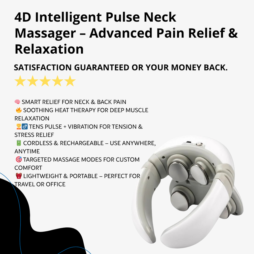 4D Intelligent Pulse Neck Massager – Advanced Pain Relief & Relaxation| GoFitLife™