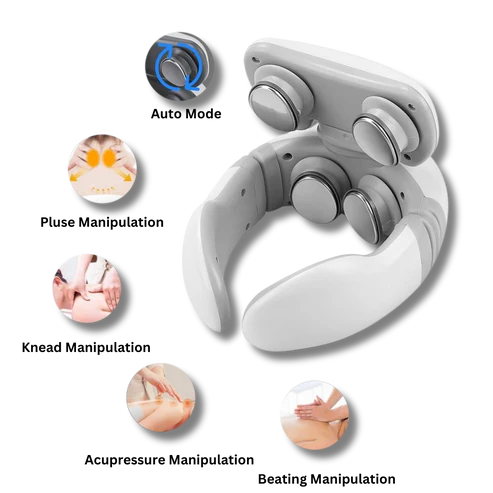 4D Intelligent Pulse Neck Massager – Advanced Pain Relief & Relaxation| GoFitLife™
