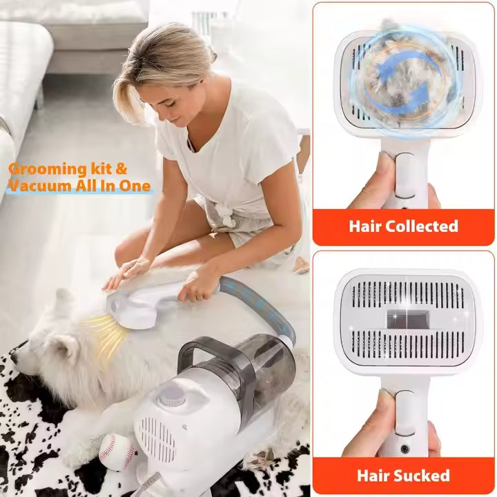 Professional 7-In-1 Pro Pet Grooming Kit Low Noise Pet Cleaning Vacuum Clipper | GoFitLife™
