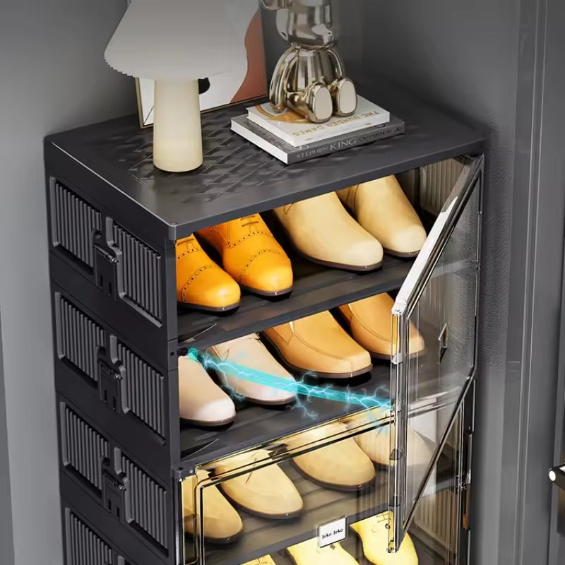 Modern Rack Show - Folding Hard Plastic Cabinets Shoes Storage | GoFitLife™
