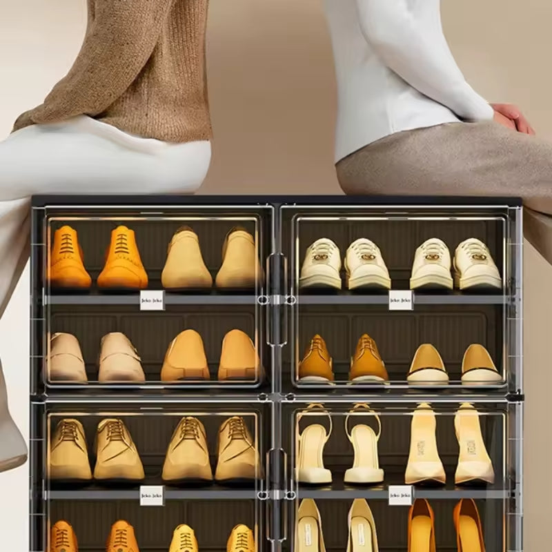 Modern Rack Show - Folding Hard Plastic Cabinets Shoes Storage | GoFitLife™
