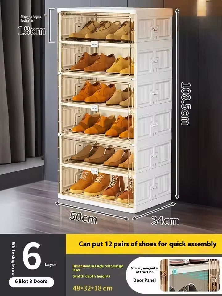 Modern Rack Show - Folding Hard Plastic Cabinets Shoes Storage | GoFitLife™