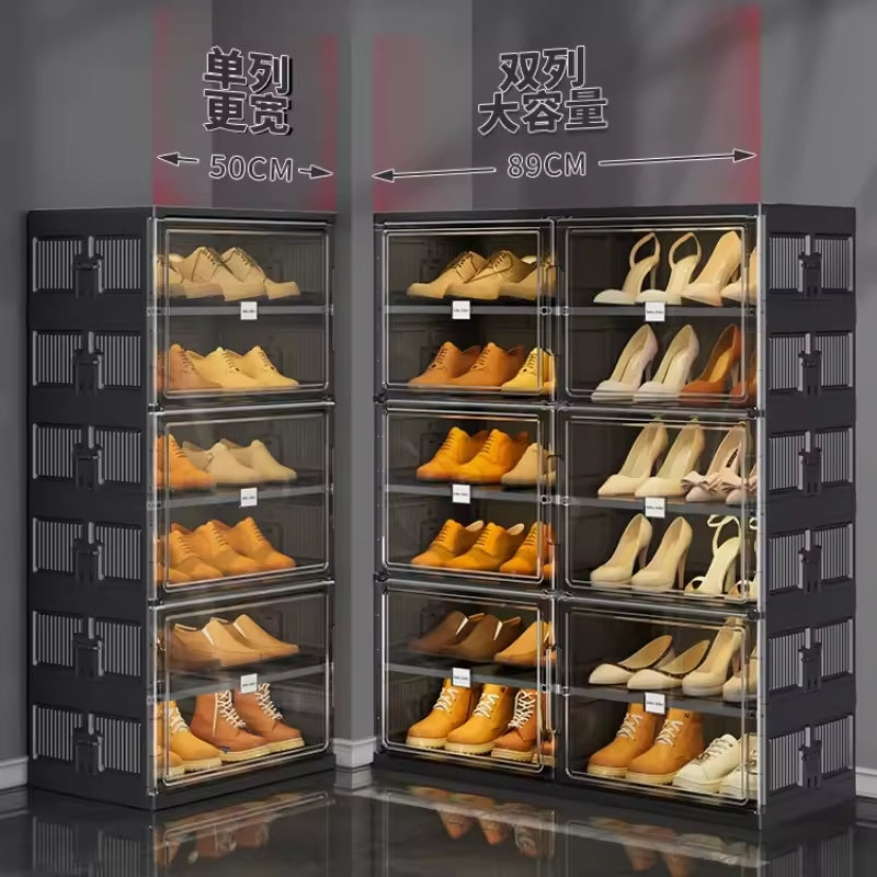 Modern Rack Show - Folding Hard Plastic Cabinets Shoes Storage | GoFitLife™