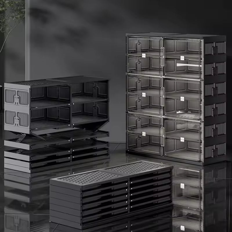 Modern Rack Show - Folding Hard Plastic Cabinets Shoes Storage | GoFitLife™